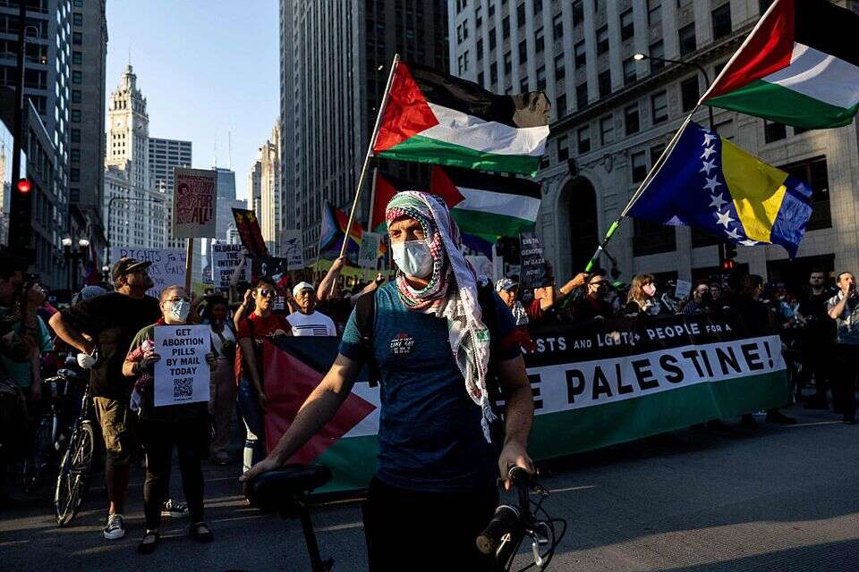 פרו פלשתינים מפגינים בשיקאגו , GettyImages