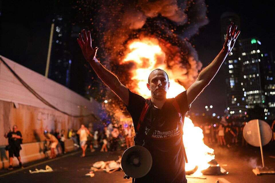 ההפגנות נגד הממשלה בקפלן בתל אביב , אי.אף.פי