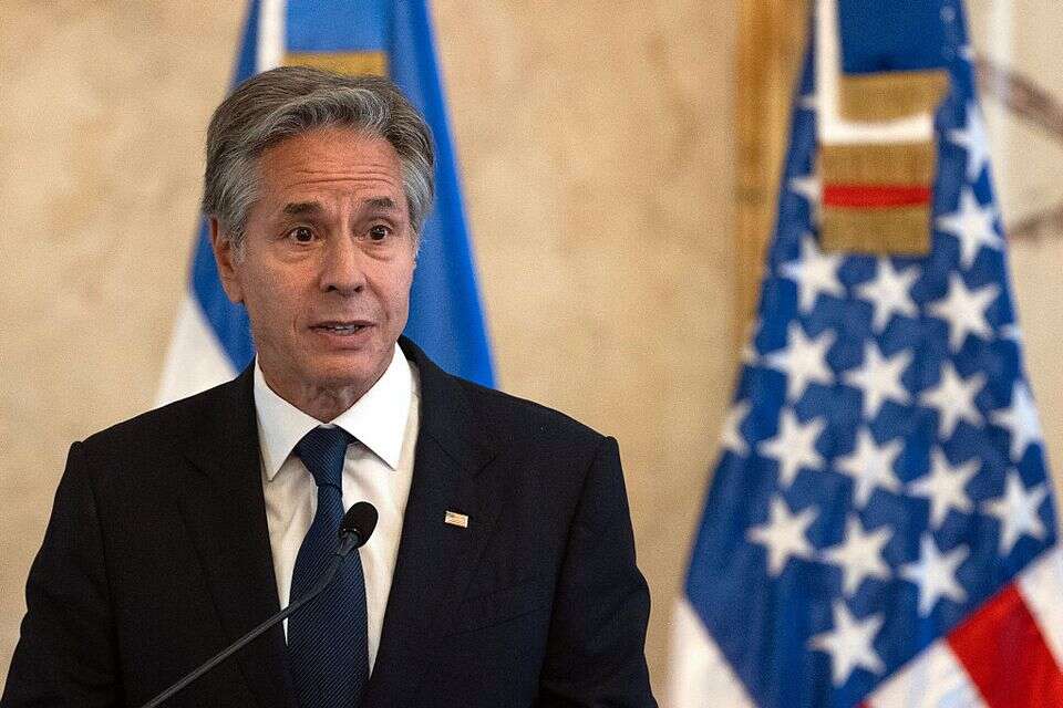 המהומה לא מנעה ממנו להמשיך בתדרוך. מזכיר המדינה היוצא, אנתוני בלינקן , אי.פי.אי