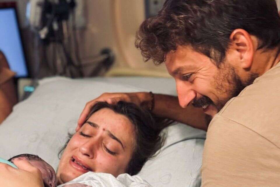 גל מלכה בחדר לידה , צילום מסך מהאינסטגרם
