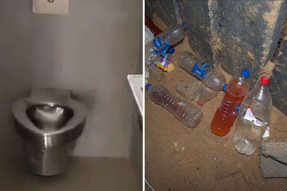 השירותים של המחבלים המוחזקים בשדה תימן ובקבוקי השתן שנמצאו במנהרות , דובר צה"ל