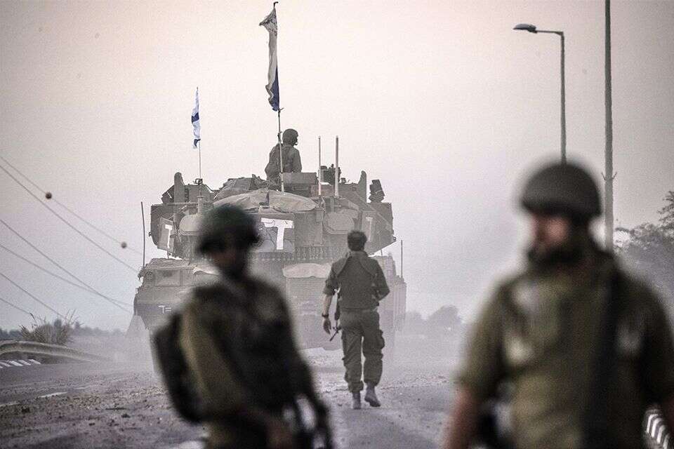 כוח צה"ל סמוך לגבול רצועת עזה ב־12 באוקטובר. מבלימה למתקפה , GettyImages