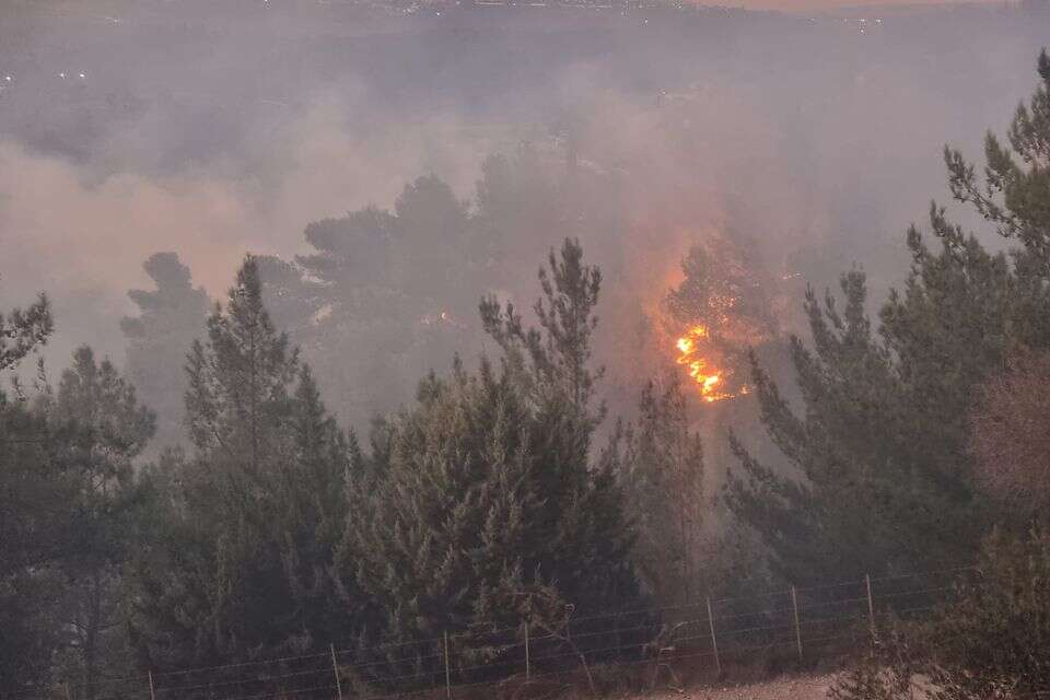 שריפות ביער בירייה בעקבות מטחי הירי לצפון , דוברות כבאות והצלה