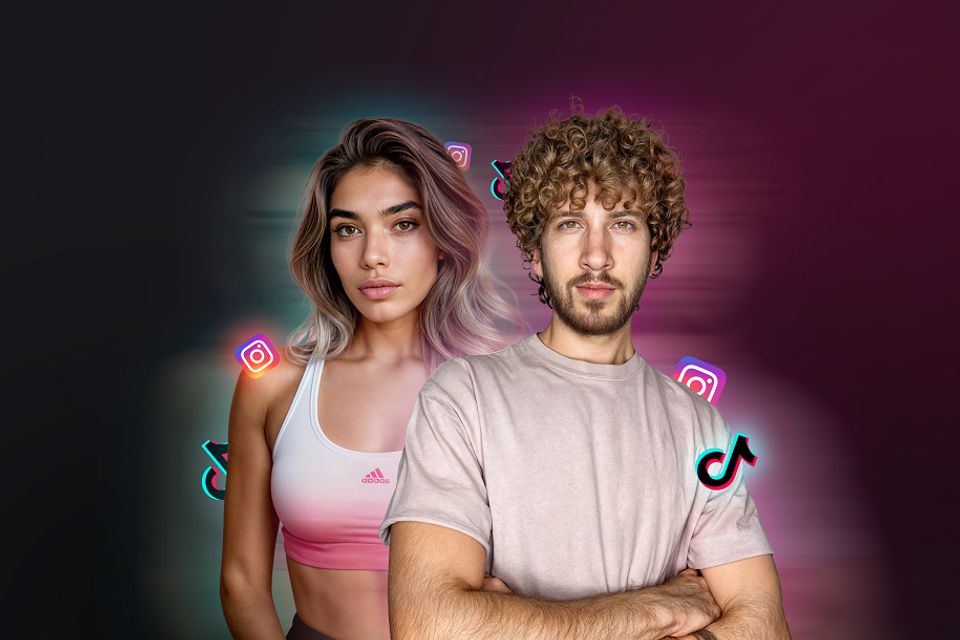 מאור וליטל, דוגמנית ה-AI , הדר ליבשיץ (תמונה מימין), גפיקה: מאור קסם ליבשיץ 