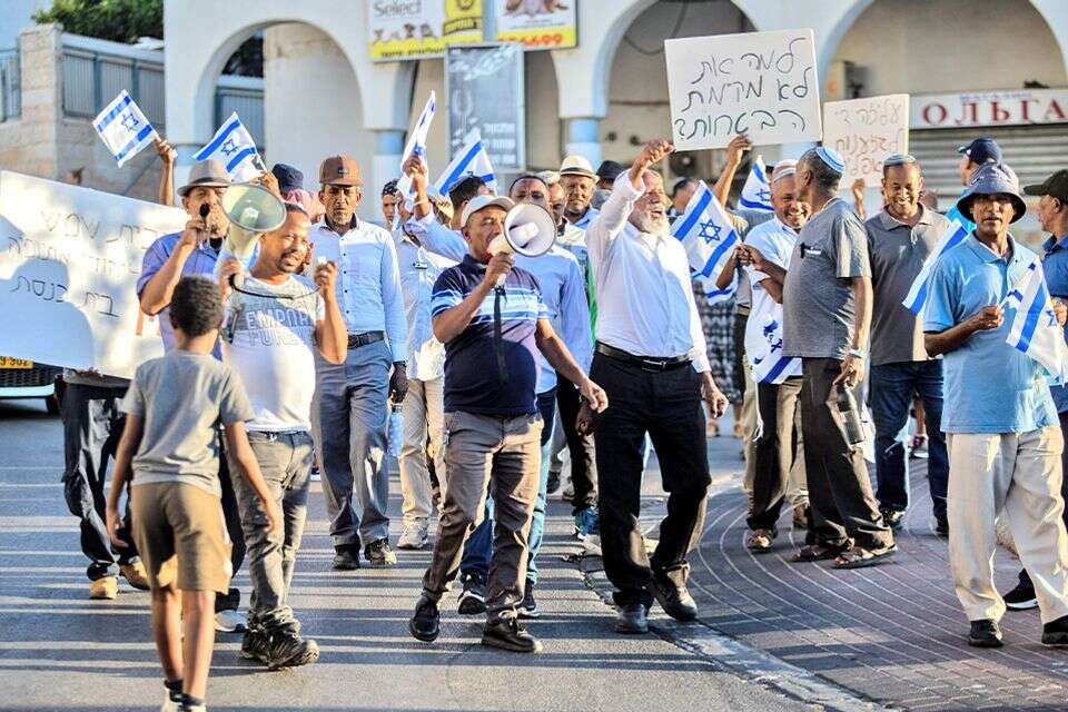 הפגנה של העדה האתיופית (למצולמים אין קשר לכתבה) , אורן בן חקון