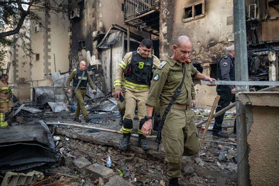 מפקד פיקוד העורף בזירת נפילה בצפת , דובר צה"ל