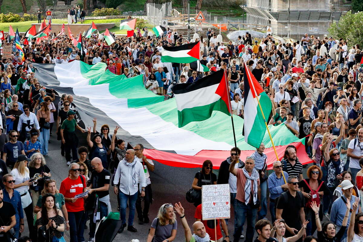 הפגנה פרו פלשתינית ברומא , אי.פי.אי