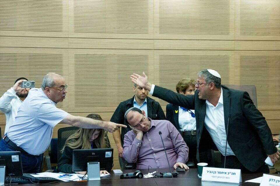 בן גביר וטיבי בדיון על גירוש משפחות מחבלים , חיים גולדברג