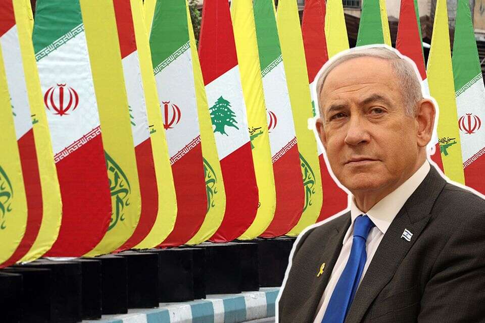 נתניהו על רקע חיזבאללה ואיראן , EPA, עמית שאבי