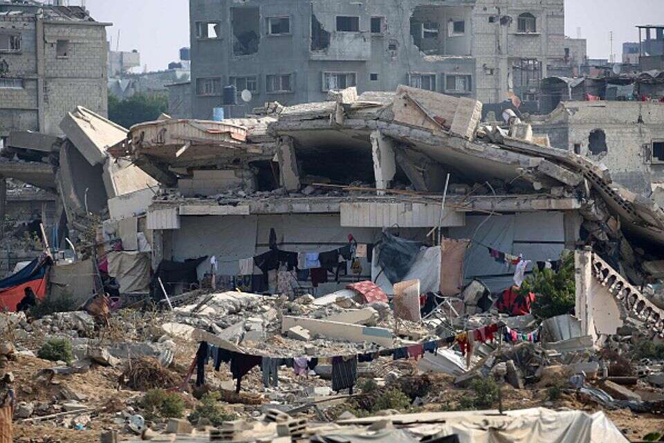 הרס באל בורייג' ברצועת עזה , AFP