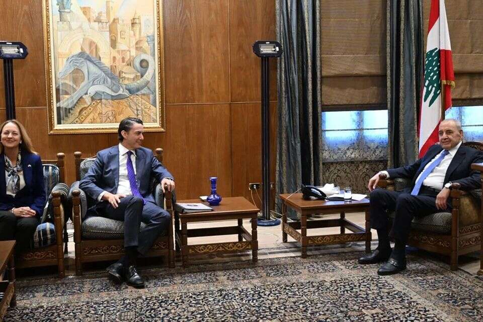 עמוס הוכשטיין עם יו"ר הפרלמנט הלבנוני , רשתות ערביות
