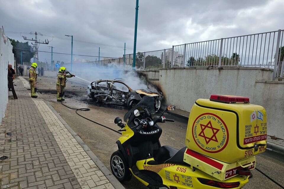 זירת הפיצוץ בלוד , מד"א