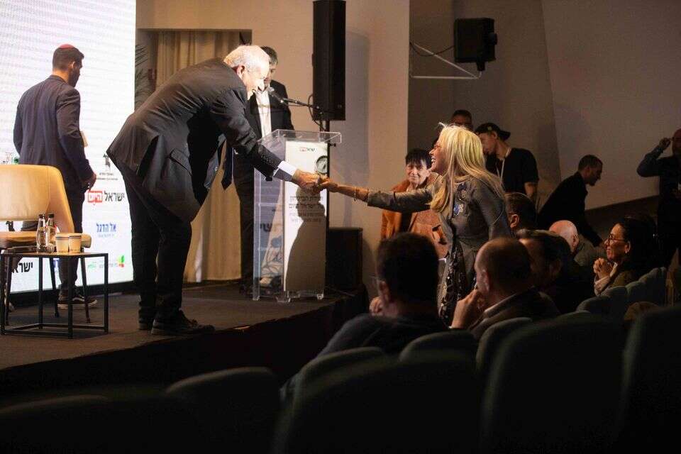 השר דיכטר עם ד"ר אדלסון בוועידת הביטחון של ישראל היום , אורן בן חקון