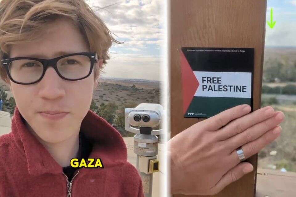 פעיל השמאל הרדיקאלי אנדריי קרז'נובסקי מדביק מדבקה פרו פלשתינית על אתר ההנצחה ללוחם שלדג סרן שילה כהן ז"ל , רשתות חברתיות