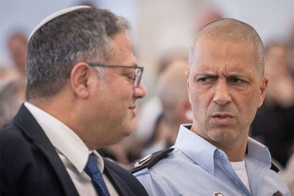 יעקובי ובן גביר בטקס כניסתו לתפקיד  , חיים גולדברג/פלאש 90