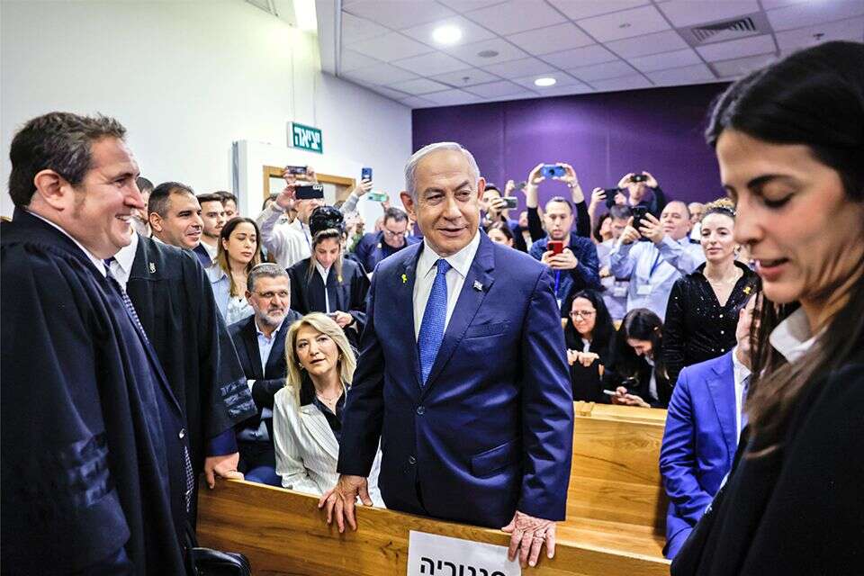 נתניהו בבית המשפט , חיים גולדברג/ פלאש90