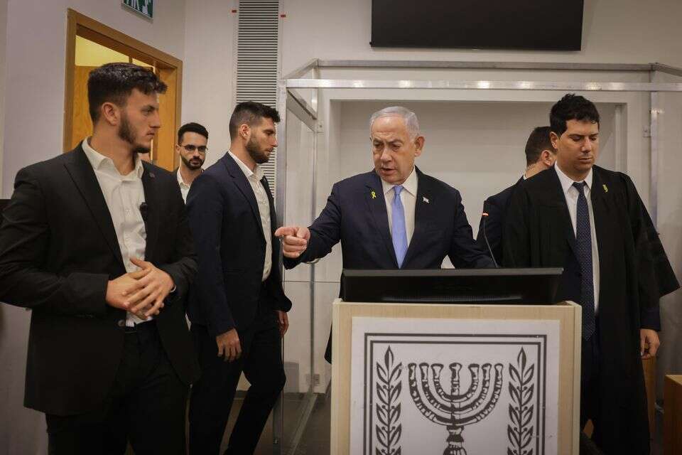 נתניהו בבית המשפט , מרים אלסטר/פלאש90