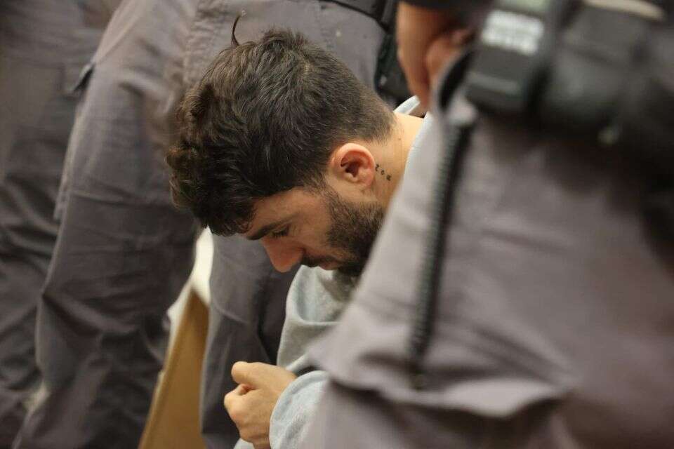 מושיקו מור בבית המשפט בלוד בעת הדיון בהארכת מעצרו , יהונתן שאול