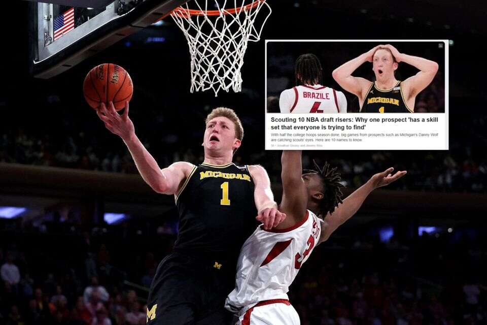 דני וולף בעמוד הראשי של ESPN , Getty Images, צילום מסך מ-ESPN