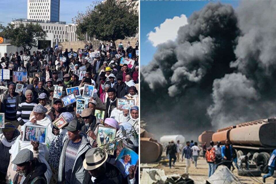 זירת הקרבות באתיופיה לצד ההפגנה מול משרד רה"מ , סורפל עלמו, אי.פי