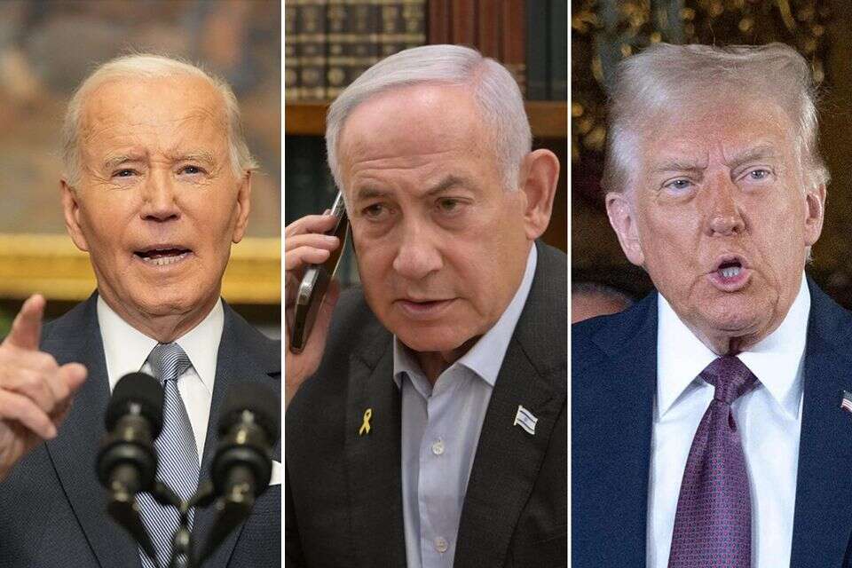 רה"מ נתניהו עם הנשיאים טראמפ וביידן , עמוס בן גרשום/לע"מ, GettyImages, רויטרס