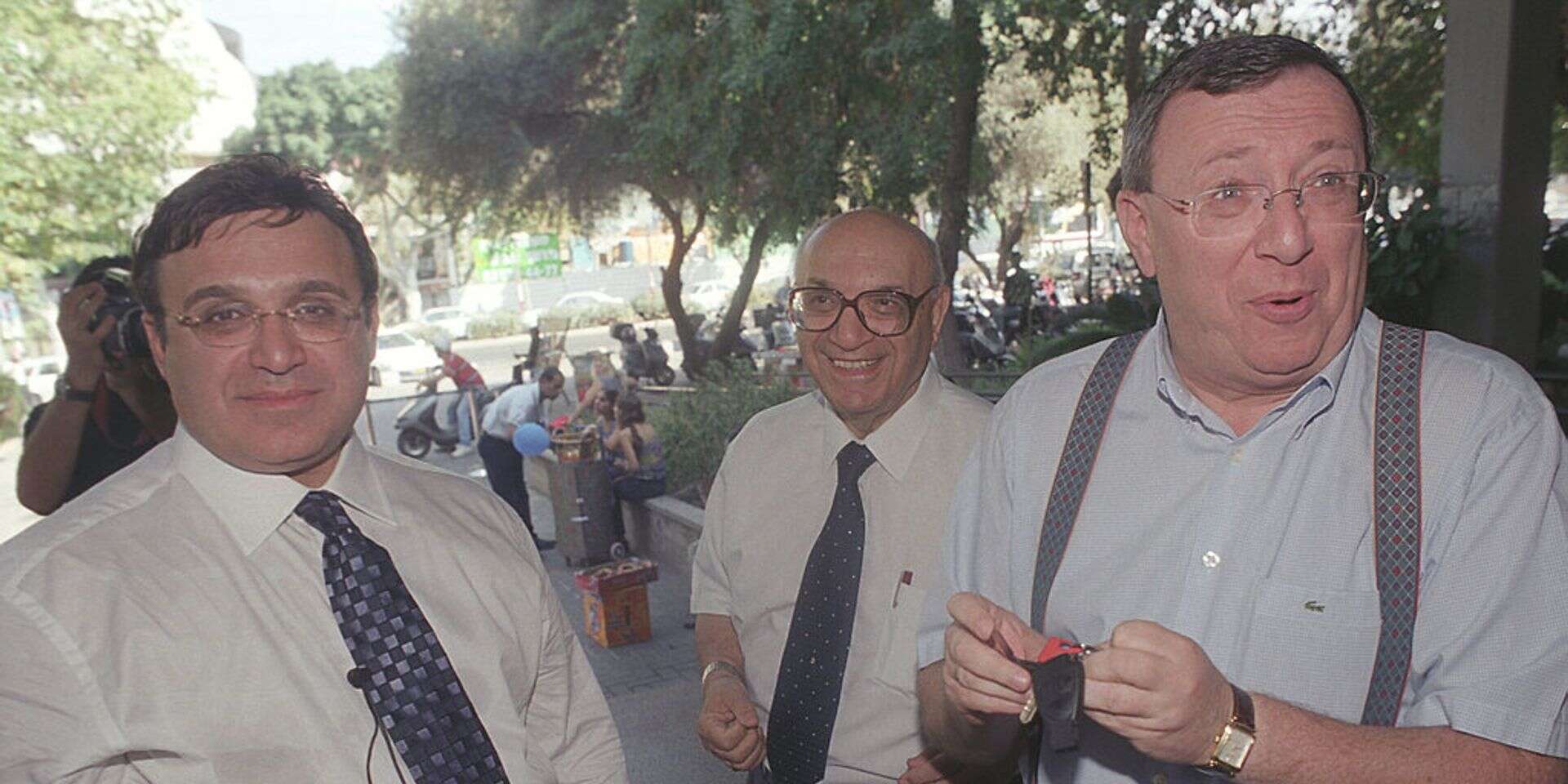 ימי מעריב. גוסינסקי (מימין) עם יעקב ועופר נמרודי , טל כהן