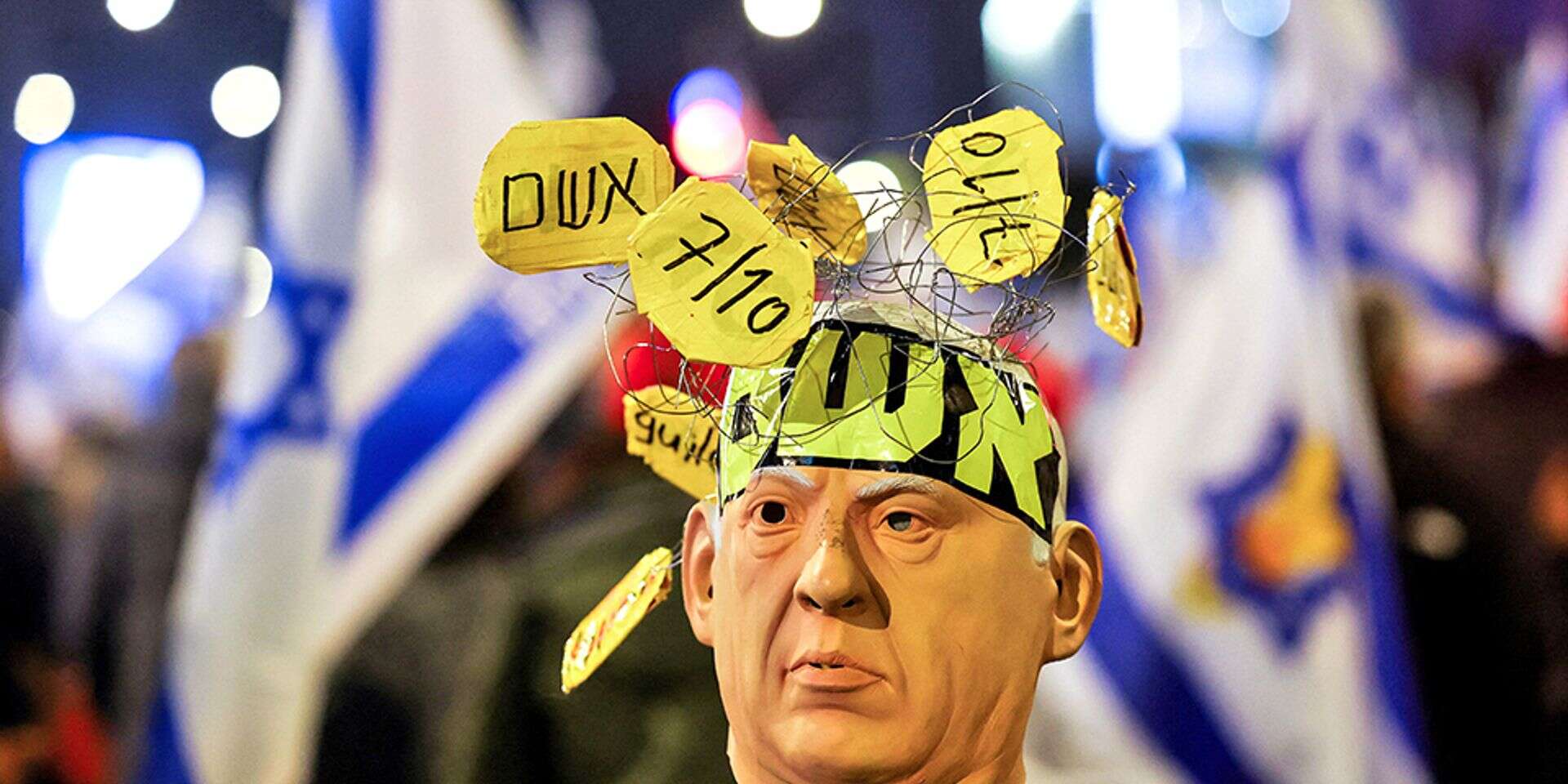 "אשם". מיצג של נתניהו , רויטרס