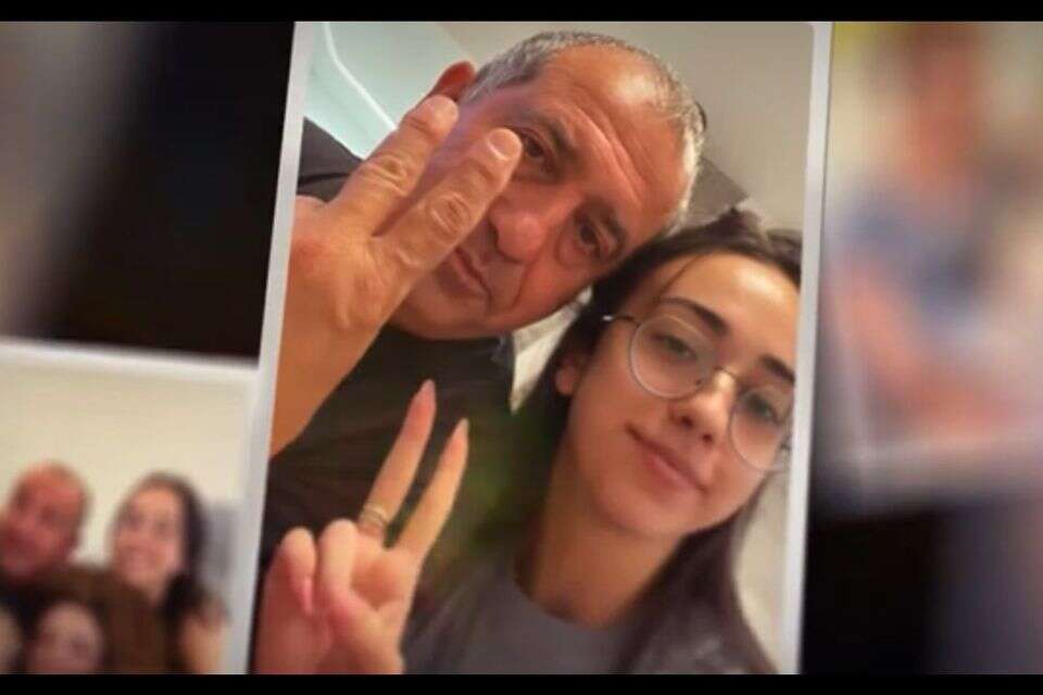 סיון אלקבץ ז"ל עם אביה שמעון , מתוך הקליפ לשיר "לעולם לא עוד" שכתב שמעון לזכרה של סיון