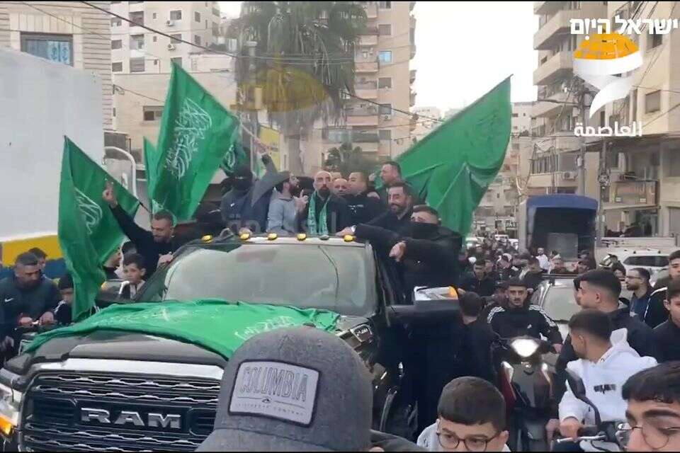 חגיגות לרגל שחרור המחבלים בכפר עקב בשבוע שעבר , צילום מסך