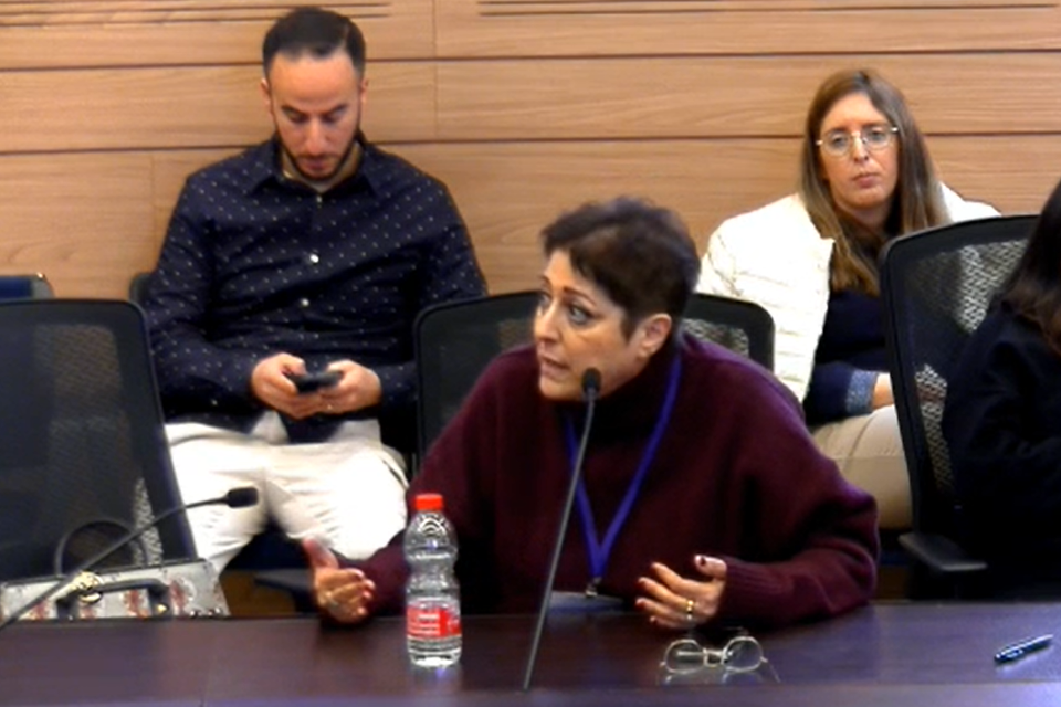 "יכולה להאשים מוסרית אבל לא חוקית". יעל ביגון חן בוועדת העבודה והרווחה בכנסת ,
