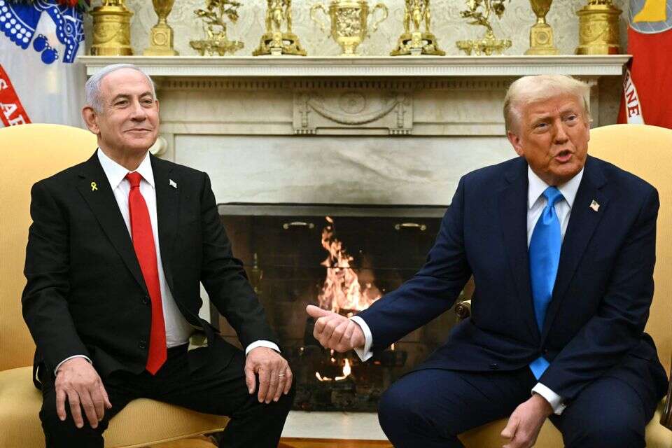 נתניהו וטראמפ בבית הלבן , אי.אף.פי