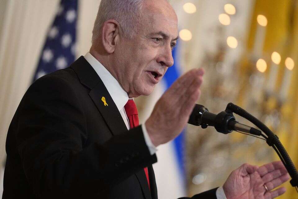 נתניהו במסיבת העיתונאים , אי.פי