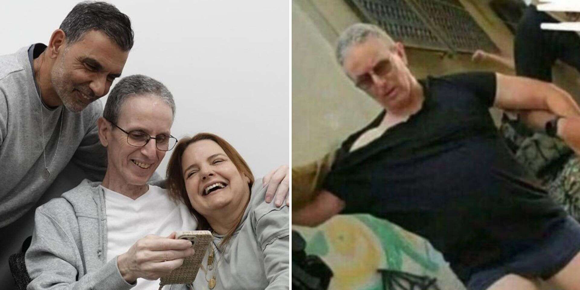 אוהד בן עמי ביום החטיפה ועם המשפחה אחרי שחזר משבי חמאס , רשתות חברתיות, דובר צה"ל