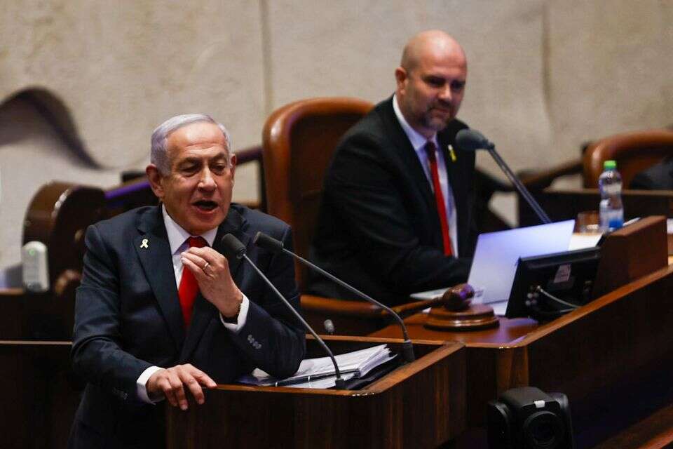 "אנחנו יודעים מה זה ניצחון מוחלט ולא נוותר עליו". נתניהו בנאומו, היום , אורן בן חקון
