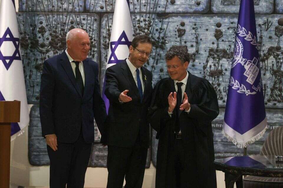 עמית, הרצוג ופוגלמן בטקס ההשבעה , אורן בן חקון