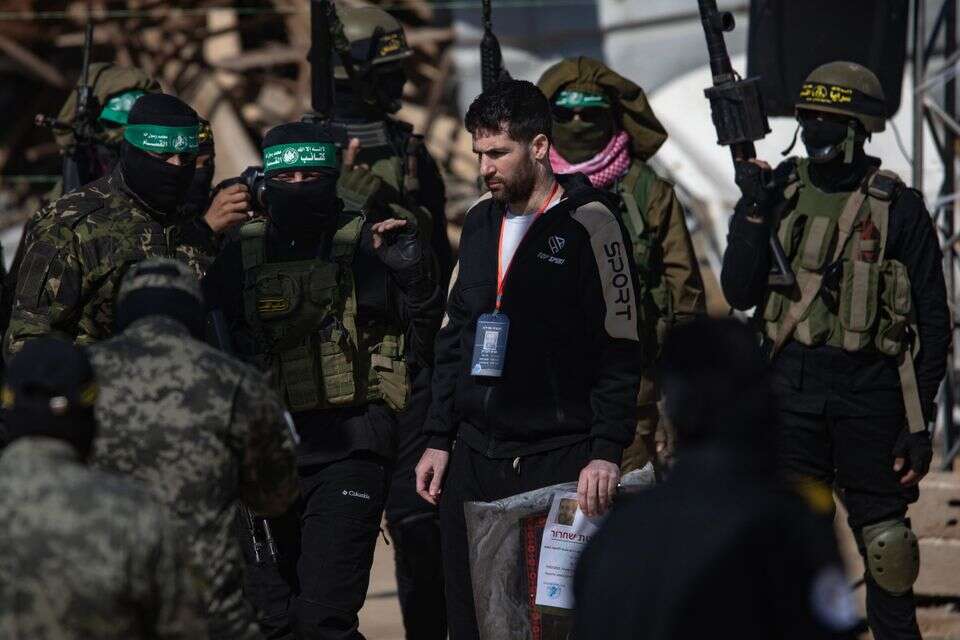 שגיא דקל חן ביום שחרורו משבי חמאס בעזה , אי.פי.אי