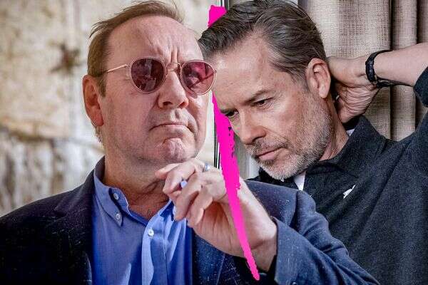 גאי פירס וקווין ספייסי , Rebecca Cabage/Invision/AP . חיים גולדברג/פלאש90