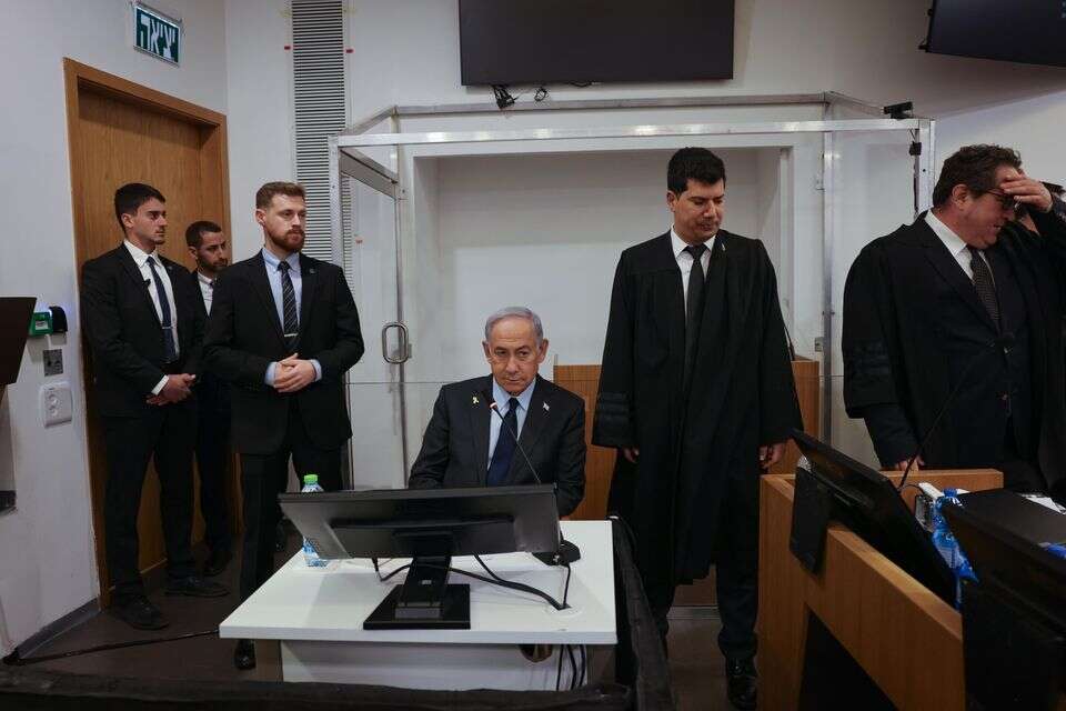 נתניהו ביום העדות ה-13 , מרים אלסטר/פלאש90