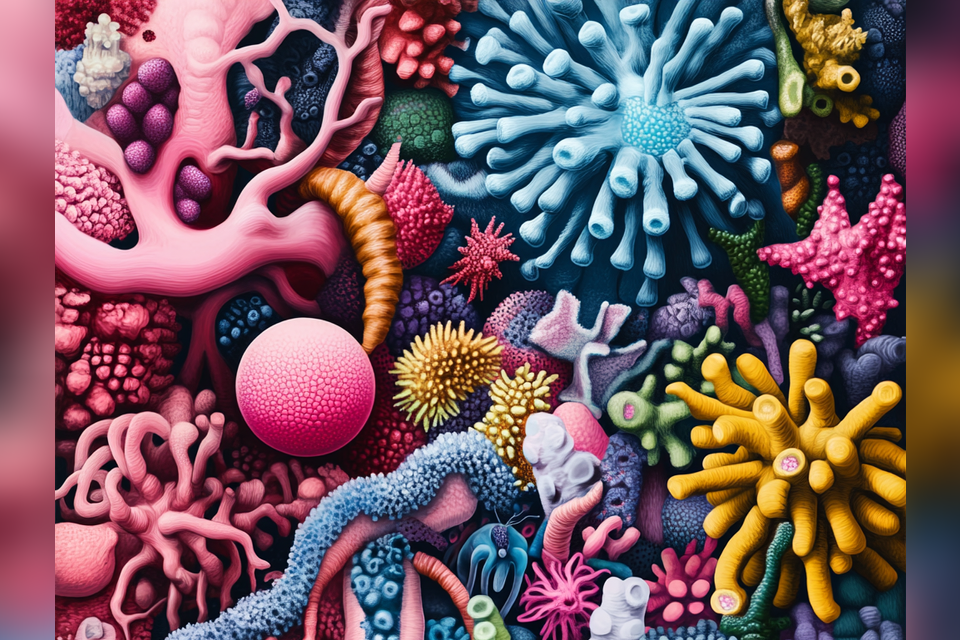 מיקרוביום- אילוסטרציה , Midjourney