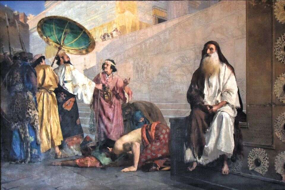 המן ומרדכי בציור של פול אלכסנדר לירוי, 1884
, .