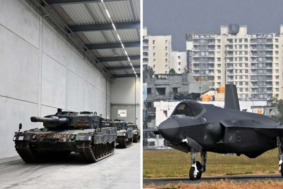 F-35 וטנק לאופרד 2 גרמני , AFP