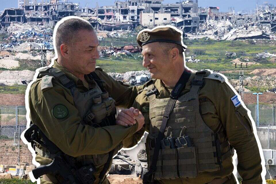 האלוף יניב עשור והרמטכ"ל אייל זמיר על רקע הרס בעזה , דובר צה"ל, AP