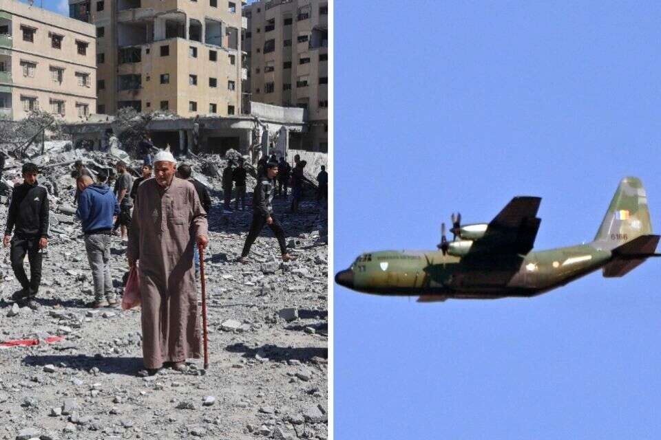מטוס רומני אוסף ב"רמון" עשרות עזתים שעזבו את הרצועה , אי.אף.פי/יהודה בן יתח