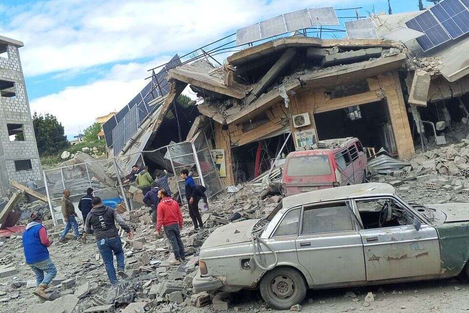 הרס בעיירה טלין בלבנון לאחר התקיפה הישראלית , רשתות ערביות