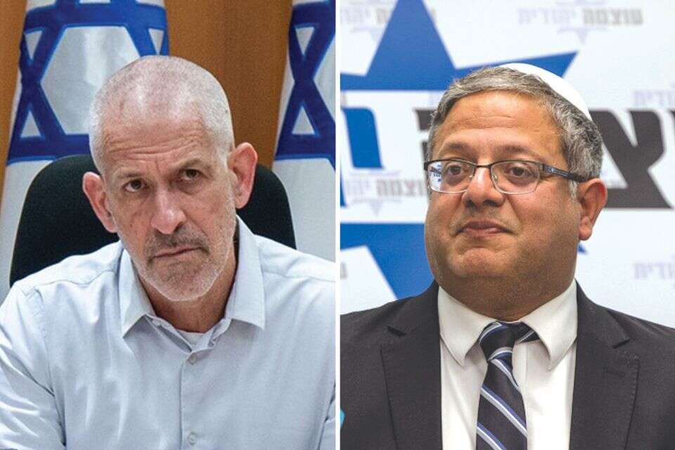"אסף חומרים על המפכ"ל". איתמר בן גביר ורונן בר , אורן בן חקון, דובר צה"ל