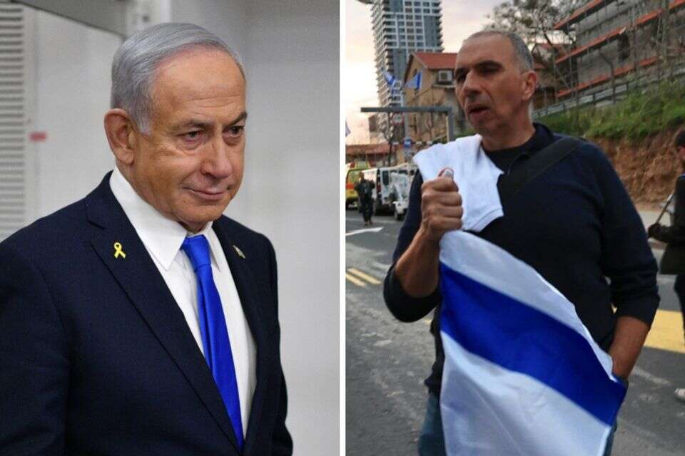מימין: אלוף במיל' אלי שרביט וראש הממשלה בנימין נתניהו , קוקו, ראובן קסטרו