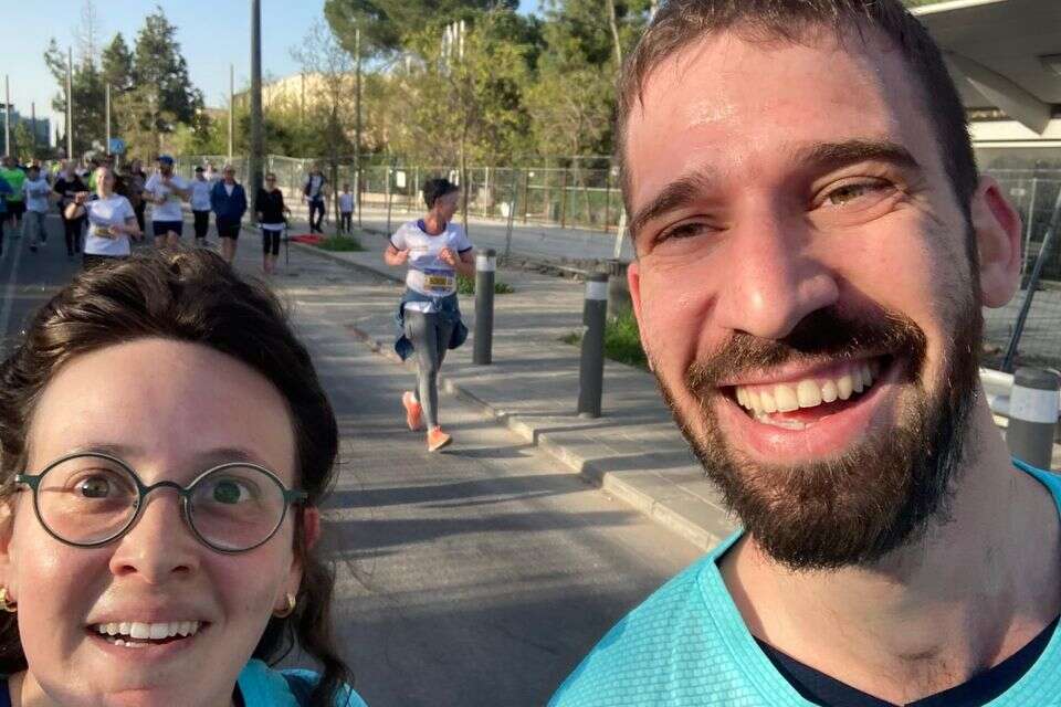 חייל המילואים שנפצע בלבנון, נעם טרגין, במרתון ירושלים , דוברות הדסה