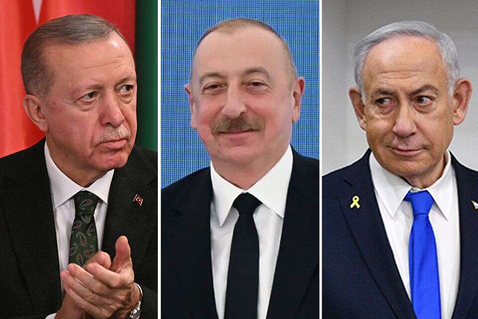 נשיא אזרבייג'ן אילהם אלייב, ארדואן ונתניהו , .