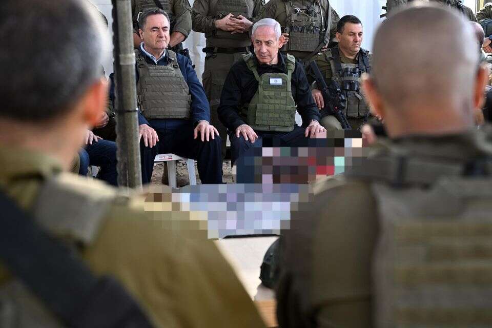 ראש הממשלה נתניהו בצפון רצועת עזה עם שר הביטחון כ"ץ , חיים צח/ לע״מ