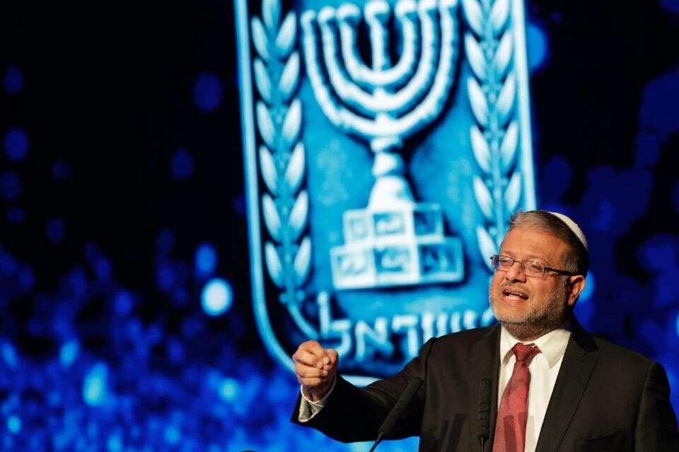 השר לביטחון פנים איתמר בן גביר בטקס הענקת דרגות במשטרה , אורן בן חקון